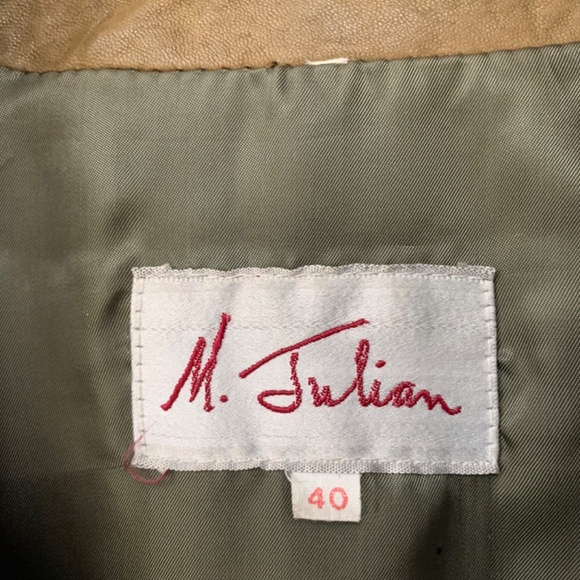 M Julian for Wilson’s Leather Tan Distressed Leather Bomber/Aviator Jacket - Picture 14 of 16